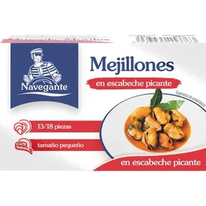 Mejillones en Escabeche Picantes 13-18 Piezas Navegante
