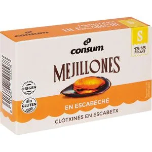 Mejillones Gallegos Escabeche 13/18 Piezas 69 Gr