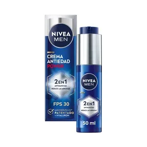 Nivea Men Power Crema Hidratante y Antiedad con Acción Antimanchas y FPS 30 50 Ml.