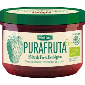 Mermelada de Fresa Ecológica sin Gluten Solo con Azúcares Procedentes de la Fruta Helios Purafruta 250 G