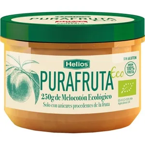 Mermelada de Melocotón Ecológico sin Glutren Solo con Azúcares Procedentes de la Fruta Helios Purafruta
