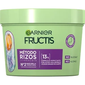 Método Rizos Mascarilla de Pelo Nº 2 con Ácido Hialurónico + Ácidos Grasos de Karité sin Sulfatos, Siliconas ni Alcohol Fructis