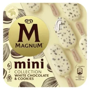 Mini Bombón Helado con Chocolate Blanco y Galleta Collection Magnum 6 Ud.