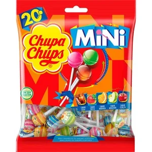 Mini Caramelo con Palo de Sabores Variados sin Gluten  Chupa Chups 20 Unidades