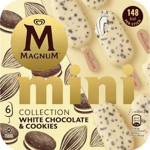 Mini Helado de Chocolate Blanco y Cookies 6 Unidades  Magnum 330 ML