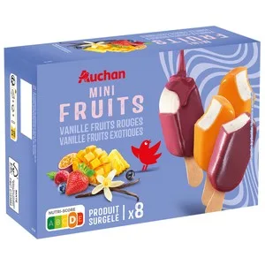 Producto Alcampo Mini Helados de Vainilla con Cobertura de Frutas Rojas (4) y Frutas Exóticas (4) 8 X 50 Ml. 400 ML