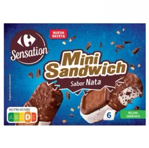 Mini Sandwich de Nata con Pepitas de Chocolate Carrefour 6 Ud.