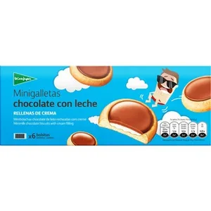 Minigalletas de Chocolate con Leche Rellenas de Crema  el Corte Ingles 235.8 G