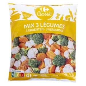 Mix 3 Verduras Zanahoria Brócoli Coliflor Carrefour Classic 1 Kg.