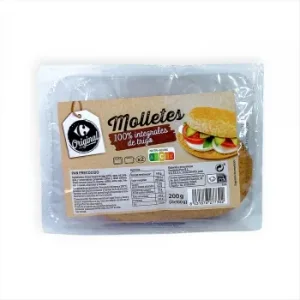 Molletes de Pan Integral Carrefour Original Pack de 2 Unidades de 100 G.