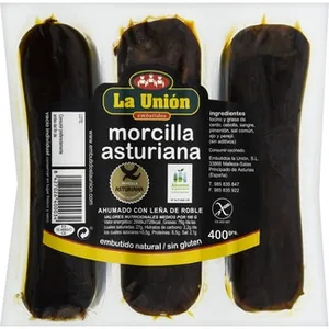Morcilla Asturiana Ahumado con Horno de Leña 3 Piezas sin Gluten la Union 400 G