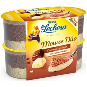 Mousse Dúo Chocolate Blanco y con Leche 4 X 59 Gr