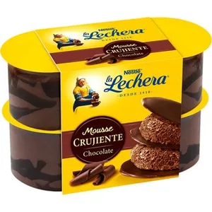Mousse de Chocolate con Finas y Crujientes Láminas de Cacao Pack 4 la Lechera
