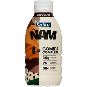 ÑAM Chocolate 1 = Comida Completa 35g Proteínas 26 Vitaminas y Minerales sin Azúcares Añadidos Kaiku 500 ML