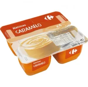 Natillas de Caramelo Carrefour Pack de 4 Unidades de 125 G.