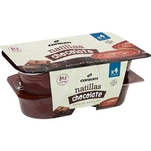 Natillas de Chocolate Pack de 4 Unidades 4 X 125 Gr