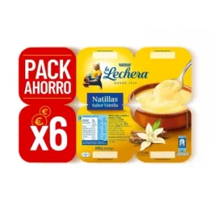 Natillas de Vainilla la Lechera Pack de 6 Unidades de 115 G.