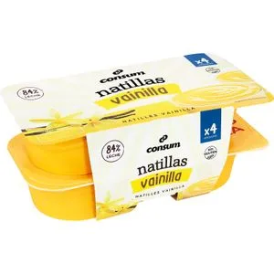 Natillas de Vainilla Pack de 4 Unidades 4 X 125 Gr