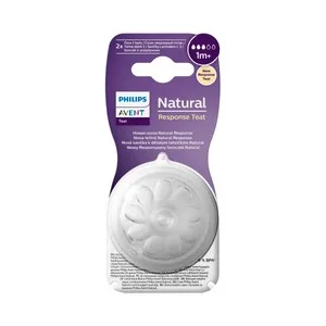 Avent Natural Response Teat de Philips Tetinas de Flujo Medio (3) para Bebés de Más de 1 Mes 2 Uds.
