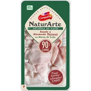 Naturarte Pechuga de Pavo Asado y Ahumado Natural en Horno de Leña sin Gluten sin Lactosa Campofrio 90 G