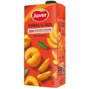 Nectar de Melocotón Juver Disfruta la Fruta sin Azúcar Añadido Brik 2 L.