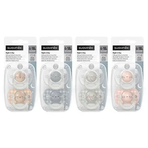 Suavinex Night & Day Chupetes con Tetina Fisiológica de Silicona, de 6 a 18 Meses. 2 UD