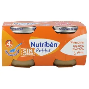 Nutribén Potitos® de Fruta (manzana, Plátano, Naranja y Pera) a Partir de 4 Meses Nutribén Introducción 2 X 120 G. 240 G