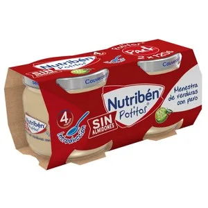 Nutribén Potitos® de Menestra de Verduras con Pavo, a Partir de 4 Meses Nutribén Introducción 2 X 120 G. 240 G