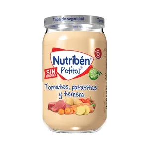 Nutribén Potitos® de Tomates, Patatitas y Ternera, a Partir de 6 Meses 235 G.