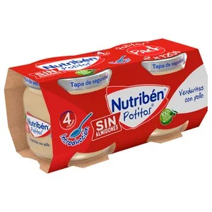 Nutribén Potitos® de Verduritas con Pollo, a Partir de 4 Meses Nutribén Introducción 2 X 120 G. 240 G