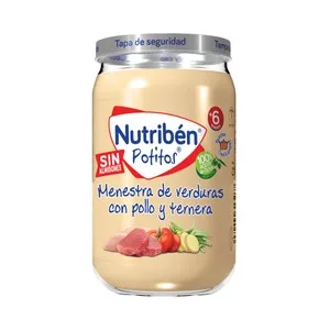 Nutribén Recetas Tradicionales Potitos® de Menestra de Verduras con Pollo y Ternera, a Partir de 6 Meses 235 G.