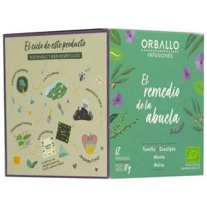 Orballo el Remedio de la Abuela Infusión Ecológica a Base de Tomillo, Eucalipto, Menta y Malva 12 Uds.
