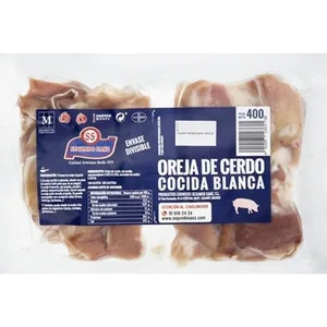 Oreja de Cerdo Cocida Blanca sin Gluten y sin Lactosa Bipack  Segundo Sanz 400 G