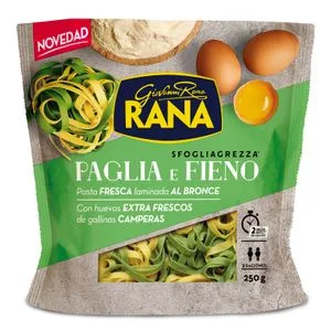 Rana Paglia e Fieno de Pasta Fresca, Laminada al Bronce 250 G.