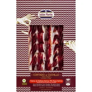Paleta de Bellota Ibérica 75% Raza Ibérica Cortado a Cuchillo en Lonchas Julian Martin 100 G