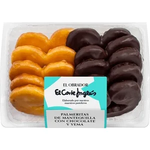 Palmeritas de Mantequilla Surtidas Yema y Chocolate 10 Unidades  el Obrador el Corte Ingles 190 G