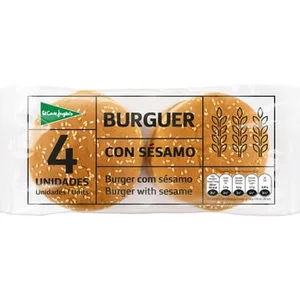 Pan de Hamburguesas con Sésamo 4 Unidades  el Corte Ingles 220 G