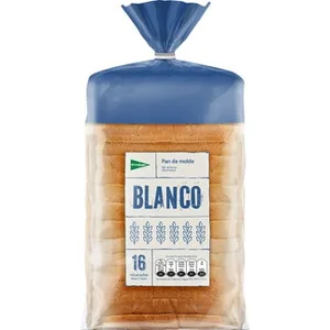 Pan de Molde Blanco con Corteza 16 Rebanadas  el Corte Ingles 460 G