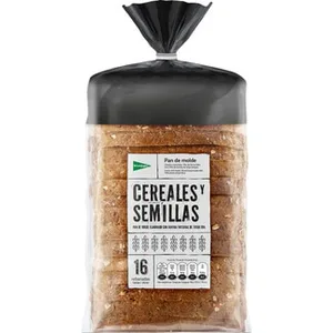 Pan de Molde con Cereales y Semillas 16 Rebanadas  el Corte Ingles 680 G