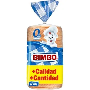 Pan de Molde Sandwich Grande 0% Azúcares Añadidos  Bimbo 430 G