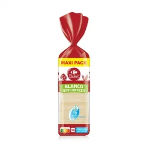 Pan de Molde sin Corteza Carrefour Classic 820 G.