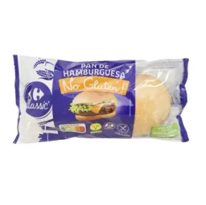 Pan Hamburguesa Carrefour No Gluten sin Gluten y sin Lactosa 180 G.