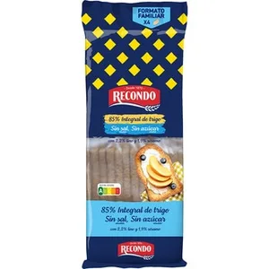 Pan Tostado 85% Integral sin Sal y sin Azúcar 75 Rebanadas  Recondo 540 G