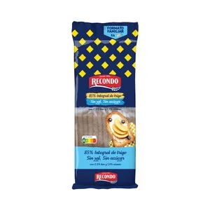 Recondo Pan Tostado (85% Integral de Trigo) sin Sal y sin Azúcar Añadido 540 G.