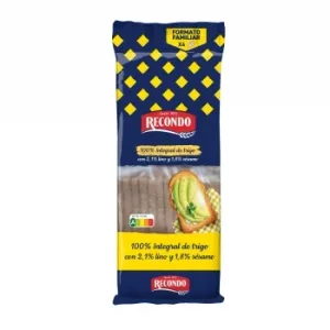 Recondo Integral Pan Tostado 100% Integral, con un 2% de Lino y 1.7% de Sesamo, 30 Rebanadas,  270 G.