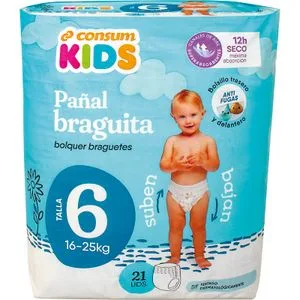 Pañal Braguita Talla 6 de 16 a 25 Kilos 21 u