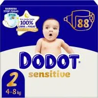 Pañal Jumbo 4-8 Kg Talla 2 Dodot Sensitive, Paquete 88 Uds