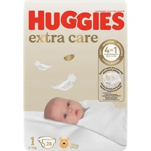 Pañales Hipoalergénicos Extra Care con Cuidado de la Piel 4 en 1 Talla 1 (2-5kg) Huggies