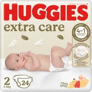 Pañales Hipoalergénicos Extra Care con Cuidado de la Piel 4 en 1 Talla 2 (3-6 Kg) Huggies