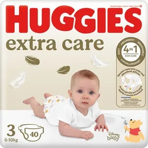 Pañales Hipoalergénicos Extra Care con Cuidado de la Piel 4 en 1 Talla 3 (6-10 Kg) Huggies 40 Unidades